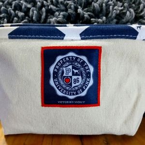 Victorias Secret PINK Rare Vintage NWOT small makeup bag red whit blue